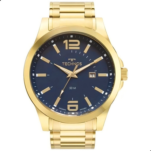 Relógio De Pulso Technos Com Corria De Aço Inoxidável Color Dourado 2