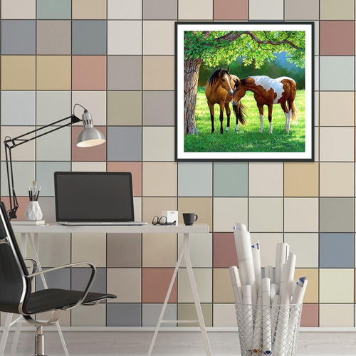 Mosaico De Punto De Cruz De Caballo Con Pintura De Diamante