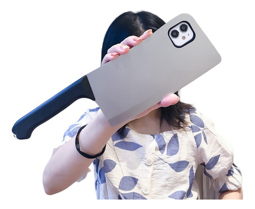 Imagen 10 de 10 de Funda Cuchillo De Goma Para iPhone + Mica Protectora Comida
