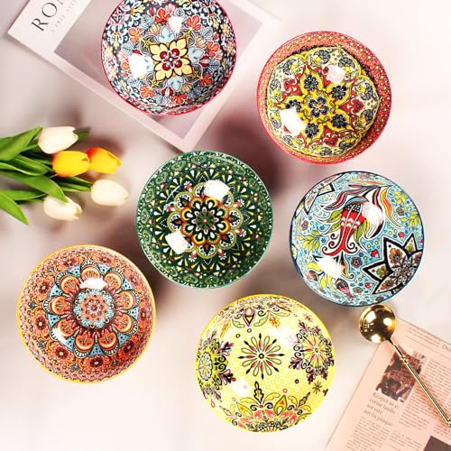 Juego De Tazones Para Servir Mandala, Tazón De Porcelana De