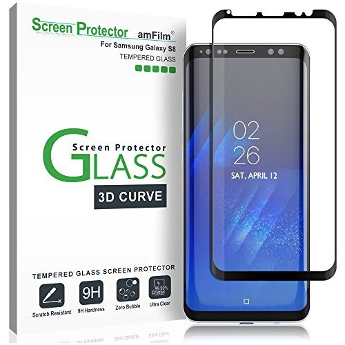 Galaxy S8 Protector De Pantalla De Vidrio Amfilm 3d Curved D