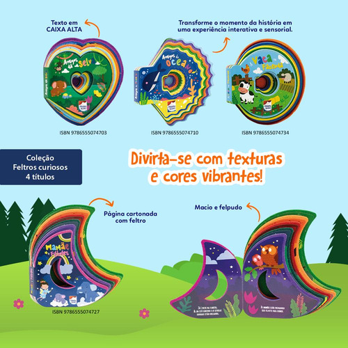 Feltros Curiosos: Amigos Do Oceano, De Mammoth World., Vol. 1. Editorial Happy Books, Capa Dura, Edição 1 Em Português, 2024