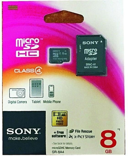 Sony Memoria Micro Sdhc 8gb C/4 Adap/sd Hd Sr-8a4 Ecoffice