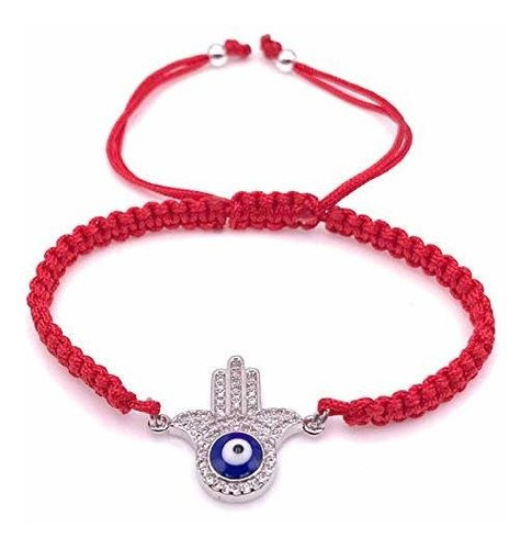 Leslie Boules Pulsera Tejida De Hilo Rojo De Mano De Hamsa C