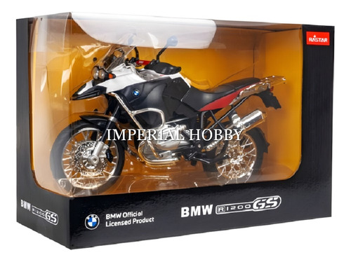 Bmw R1200 Gs - Negro Y Blanco Moto Rastar 1/9 Negro Y Blanco