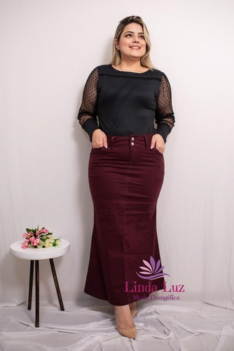 Imagem 3 de 3 de Saia Jeans Longa Marsalla