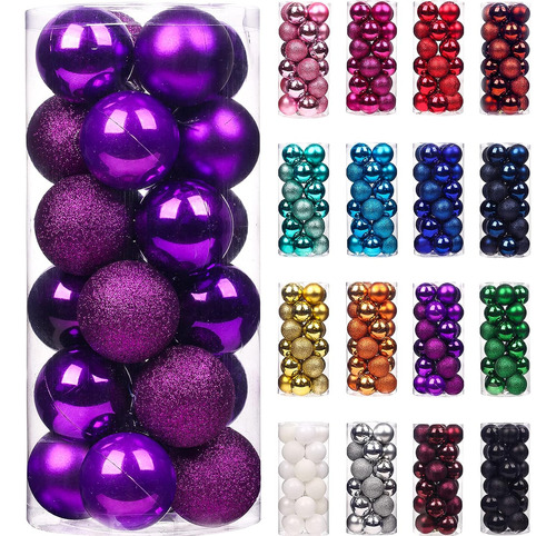 Adornos Navideños Emopeak Tonos Purpura Diametro De 3.1cm