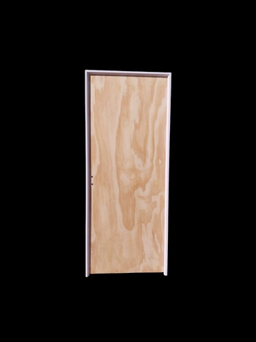 Combo Puerta Placa Pino Js Marco Aluminio + Ventiluz 40x30 70 Izquierda