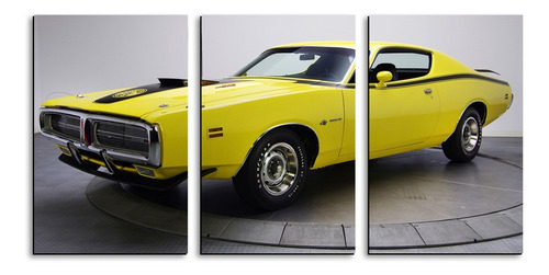 Cuadro Auto Clásico Coronet Superbee Amarillo 168x86cm 3pz