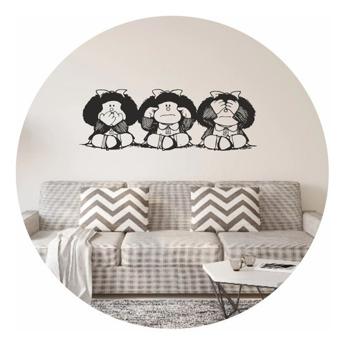 Vinilo Decorativo Mafalda Ciega Sorda Muda Quino 1mtx40cm 