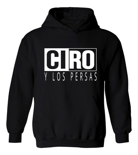 Buzo Negro Ciro Y Los Persas Rock Hoodie Frisa Algodón