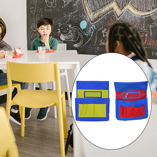 2 X 6 Bolsillos Para Silla Escolar Con Ranura Para Placa De