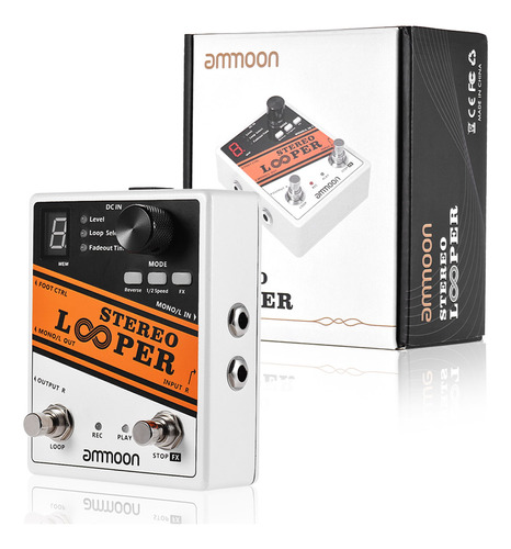Pedal De Efectos Stereo Loop Ammoon Loops 10 Tiempos Indepen