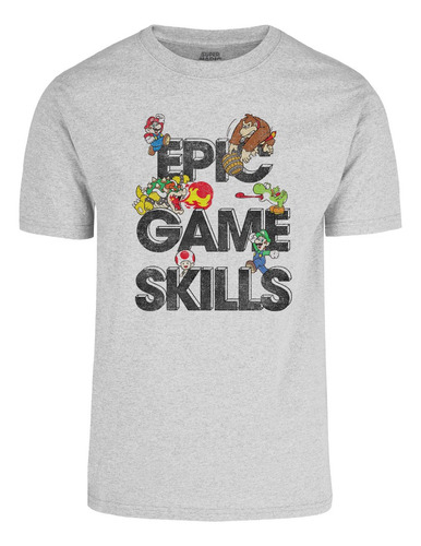 Playera De Hombre Mario Bros Epic Game Original Nintendo