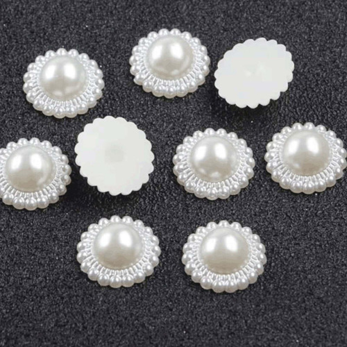 Botones De Perlas Rhinestone Flatback Cabochon Diy 12 Mm