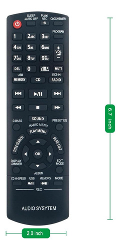 Controle Remoto N2qaybrereplace Compatível Com Sistema Compa