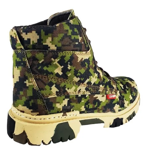 Botas Hombre Camuflaje Hiker Pixel Ni o Militar Cosidas Cuotas