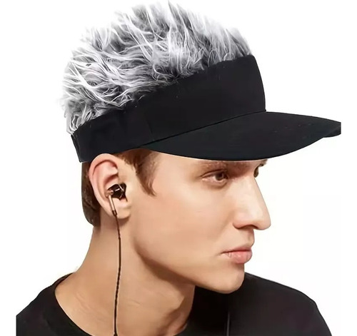 Boné Com Cabelo Falso Curto Para Homem Chapéu De Peruca