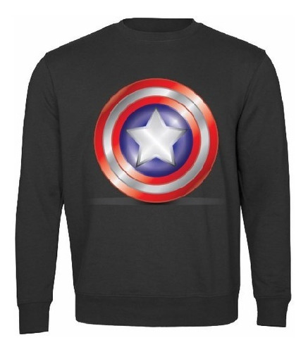 Polerón Negro Hombre Padre Estampado Capitan America Avenger