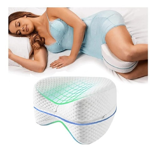 Almohada Memory Foam Huesito Separador De Piernas Color Blanco