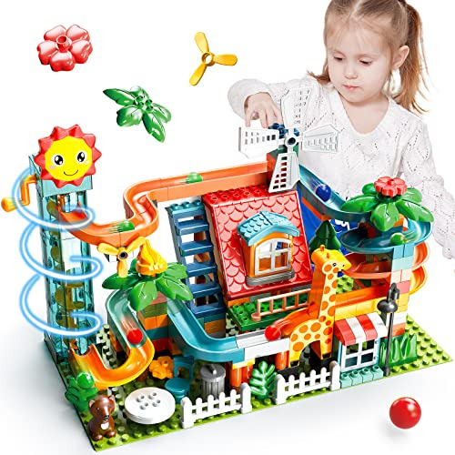 Sumxtch Marble Run Building Blocks, 255 Piezas De Laber...