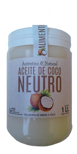 Aceite De Coco Neutro X 1 Lt Puro Natural En Once.