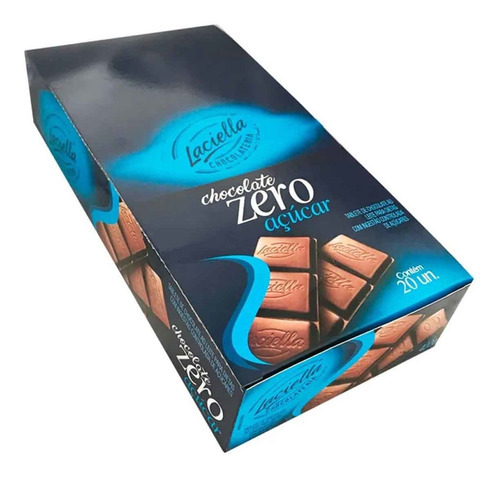 Caixa Chocolate Ao Leite Zero Açúcar C/20 Unidades Laciella