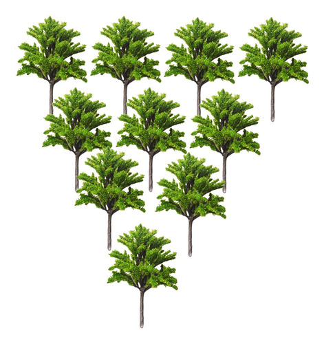 10pcs Paisagem Árvores Em Miniatura Ferroviária 10cm