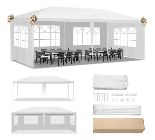 comprar Toldo Carpa Gazebo Pergola Blanco 6x3 M Orfeld ZYP1SS 6x3 para Jardin Fiesta Negocios