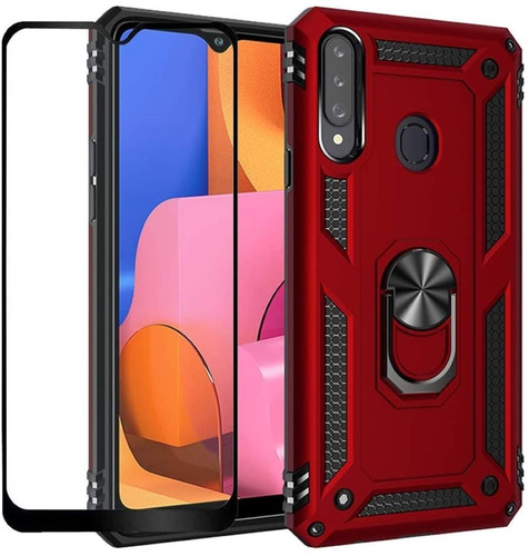 Funda Uso Rudo  Para Samsung  A20s  +cristal Templado 9d 21d