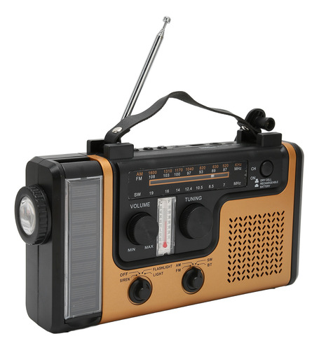 Radio De Emergencia Portátil Led Solar Con Manivela