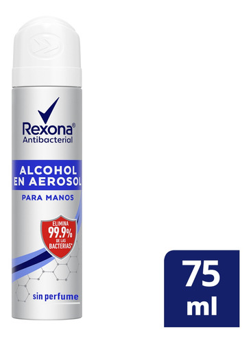 Imagen 1 de 2 de Rexona Alcohol Aerosol Antibacterial 75ml