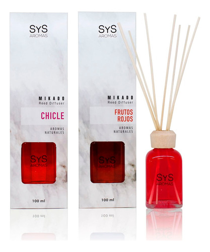 Pack Ambientador Mikado Chicle 100ml + Frutos Rojos 100ml