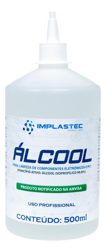 Álcool Isopropílico 500ml Limpeza De Componentes Eletrônicos