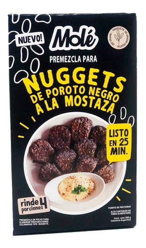 Imagen 1 de 5 de Nuggets De Poroto Negro A La Mostaza - Mole Premezcla 200gr