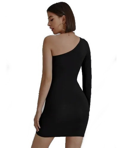 Imagen 2 de 2 de Shein Vestido Juvenil Corto Pegado/ajustado Asimétrico