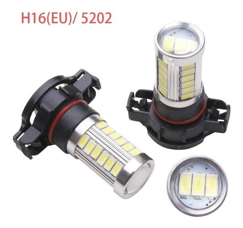 2 Focos Led H16 5202 Luz 7000k Aprox Con Mini Lupa