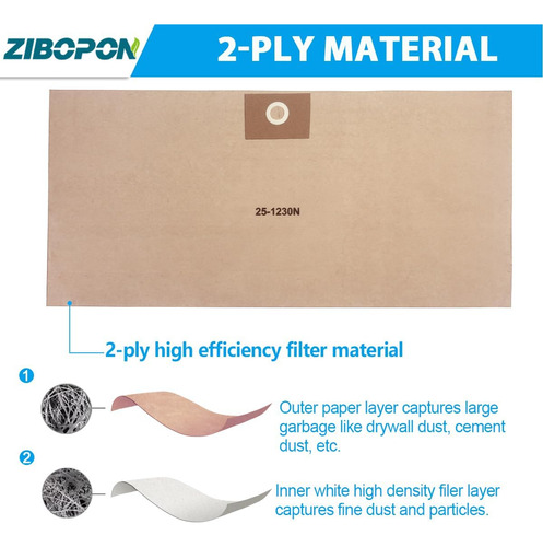 Paquete De 6 Bolsas De Filtro Desechables 25-1230 De Repu...