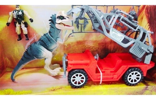 Imagen 4 de 6 de Set De Dinosaurio C/ Cuatriciclo + Figura Soldado Access Ed