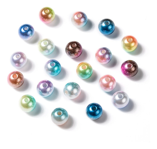 Perlas Biju Nacaradas Arcoiris Colores 4mm 25 Gramos