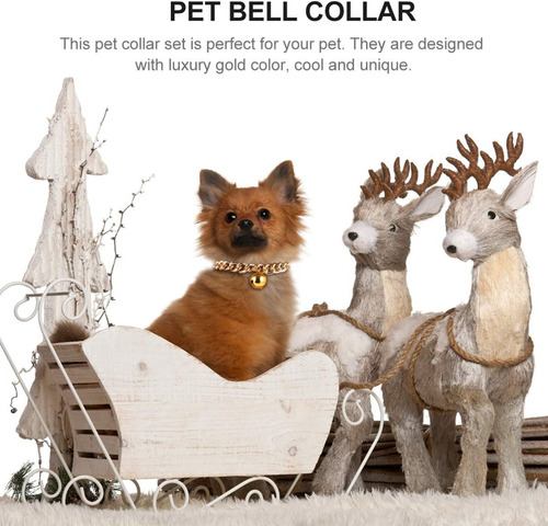 Popetpop Collar Dorado Para Mascotas Collar Para Perros Coll