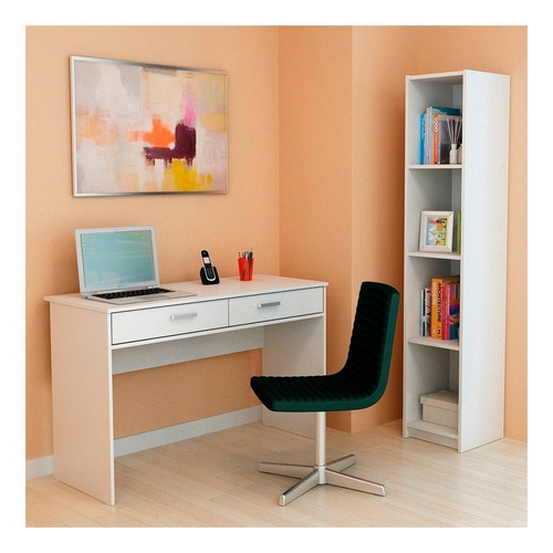 Imagen 2 de 2 de Escritorio Centro Estant paris melamina de 120cm x 78cm x 50cm blanco