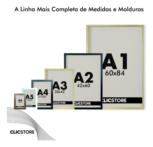 Kit 4 Molduras Quadro A4 21x30 Decoração Sala Quarto Acetato Cor Tabaco Lisa