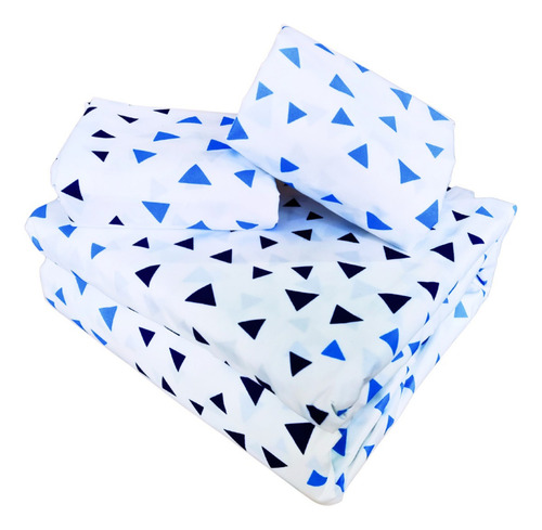 Juego De Sábanas Koala Microfibra Estampada Queen Size Diseño De La Tela Pirámide Azul