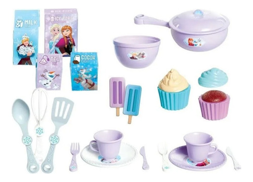 Cocinita Para Niñas Frozen Elsa Y Ana Cocina Juguete Color Celeste