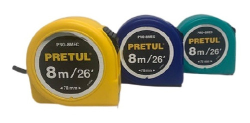 Imagen 1 de 7 de Cinta Métrica 8 Metros Pretul Reforzada Pro-8mec 21625