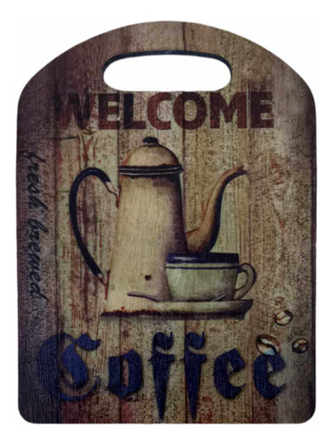 Tabla Para Cocktail Madera 22x16 Cm Welcome Coffe