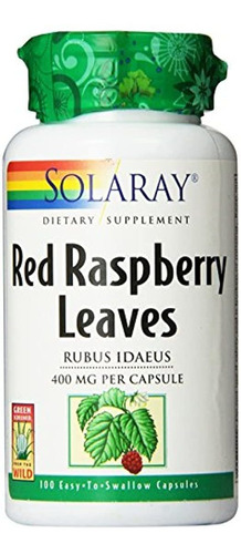 Solaray Rojo Frambuesa Hojas Cápsulas, 400 mg, 100 count