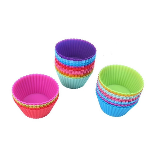 48pcs. Forminha Para Mini Cupcake Muffin - Forma De Silicone Cor Diversas