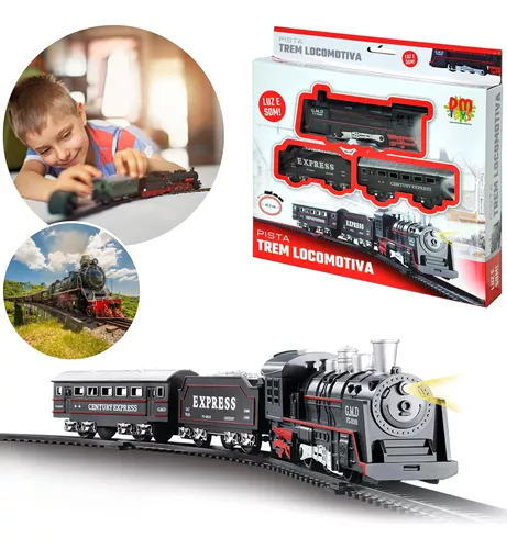 Brinquedo Trem Locomotiva Infantil Grande Com Som E Luz